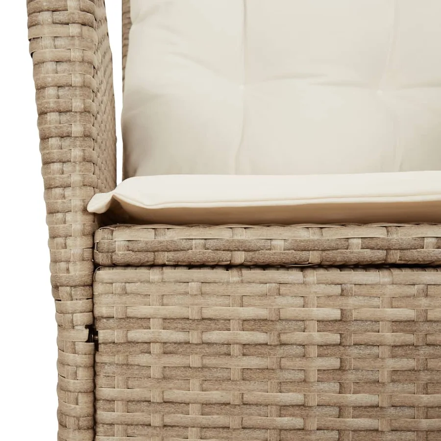 Chaises inclinables de jardin lot de 2 et coussins beige rotin - 10