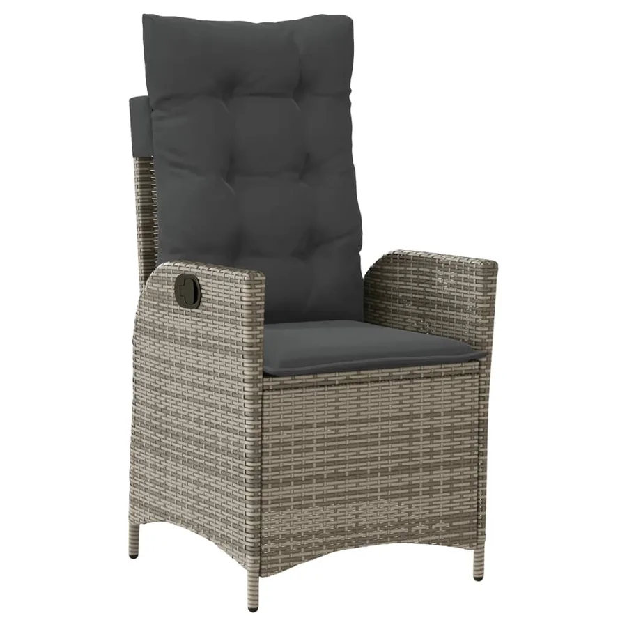 Ensemble à manger de jardin 9 pcs coussins gris résine tressée - 3