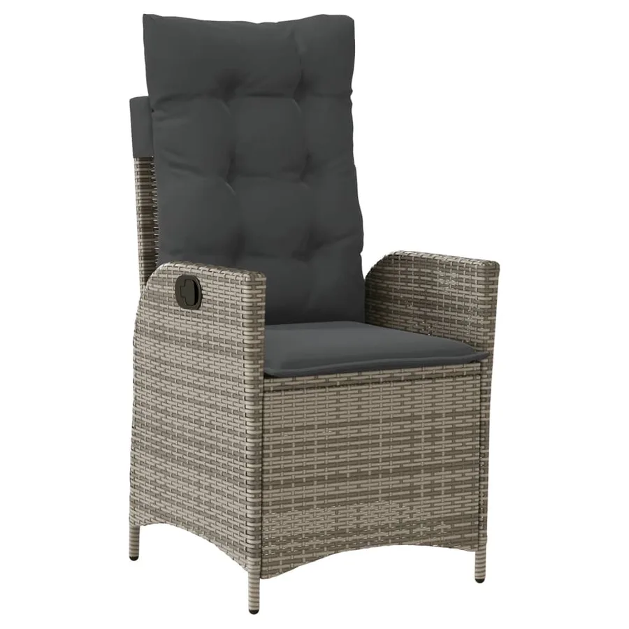 Ensemble à manger de jardin 9 pcs coussins gris résine tressée - 3