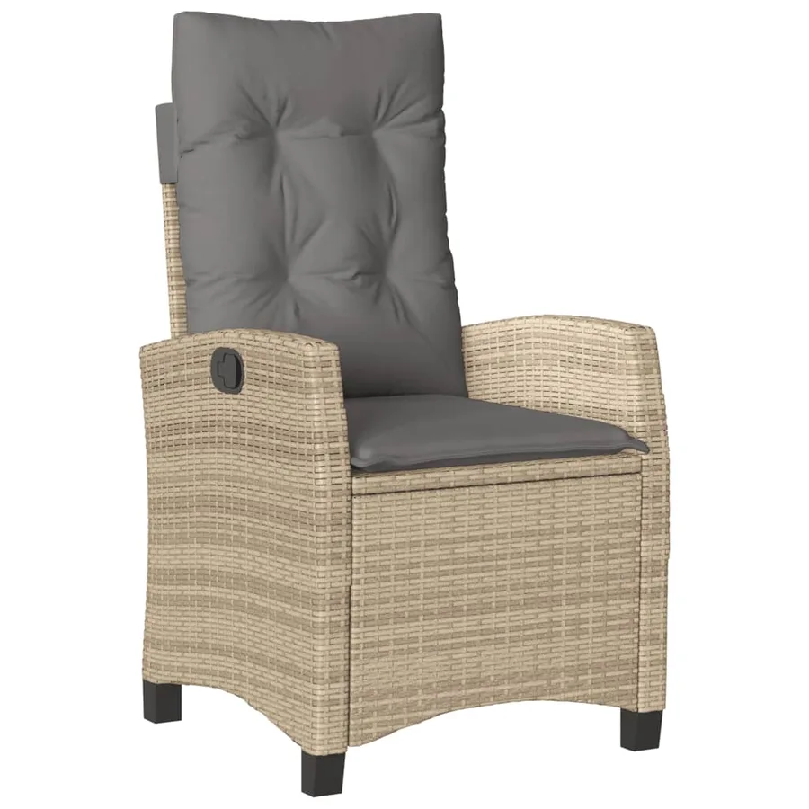 Ensemble à manger de jardin et coussins 3 pcs Beige poly rotin - 3