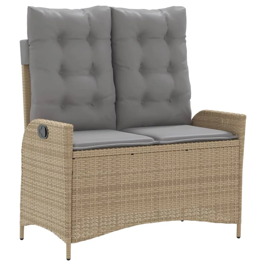 Ensemble à manger de jardin coussins 4 pcs beige résine tressée - 4