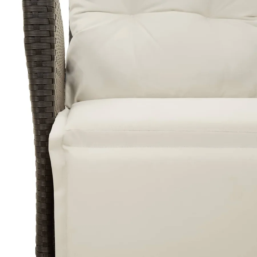 Chaise inclinable de jardin et repose-pied noir résine tressée - 9