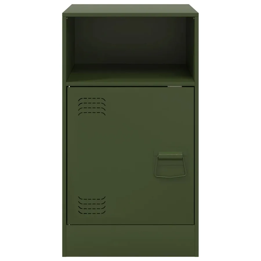 Tables de chevet 2 pcs vert olive 34,5x39x62 cm acier - 5