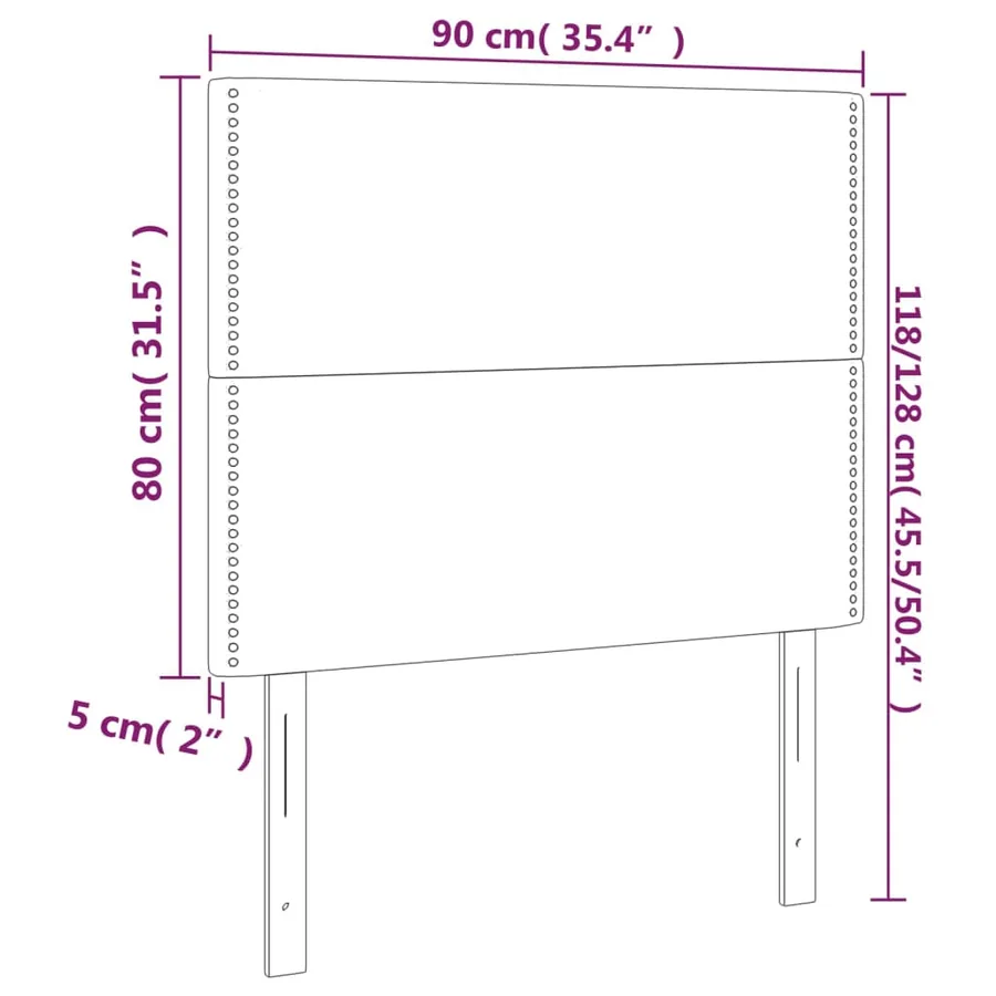 Tête de lit Gris foncé 90x5x118/128 cm Velours - 8