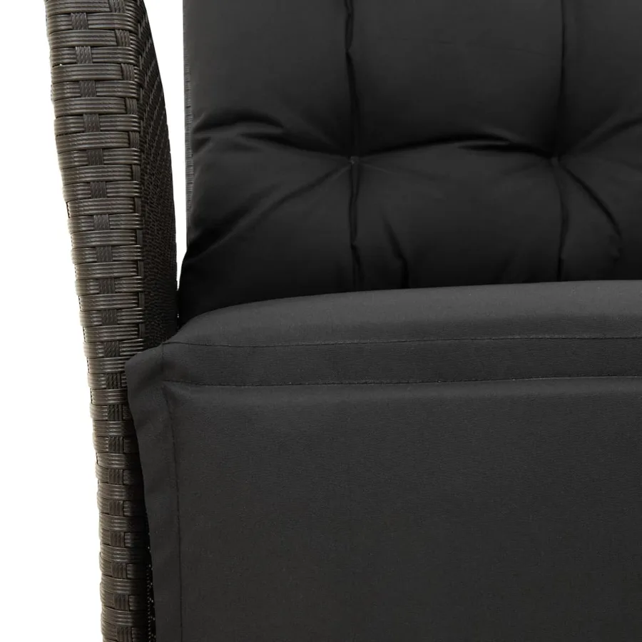 Ensemble à manger de jardin coussins 7pcs Noir Résine tressée - 6