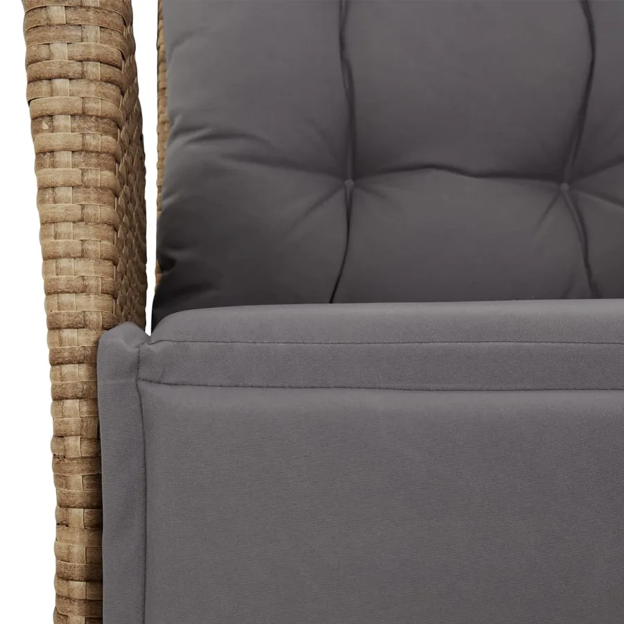 Ensemble à manger de jardin coussins 7 pcs mélange beige rotin - 6