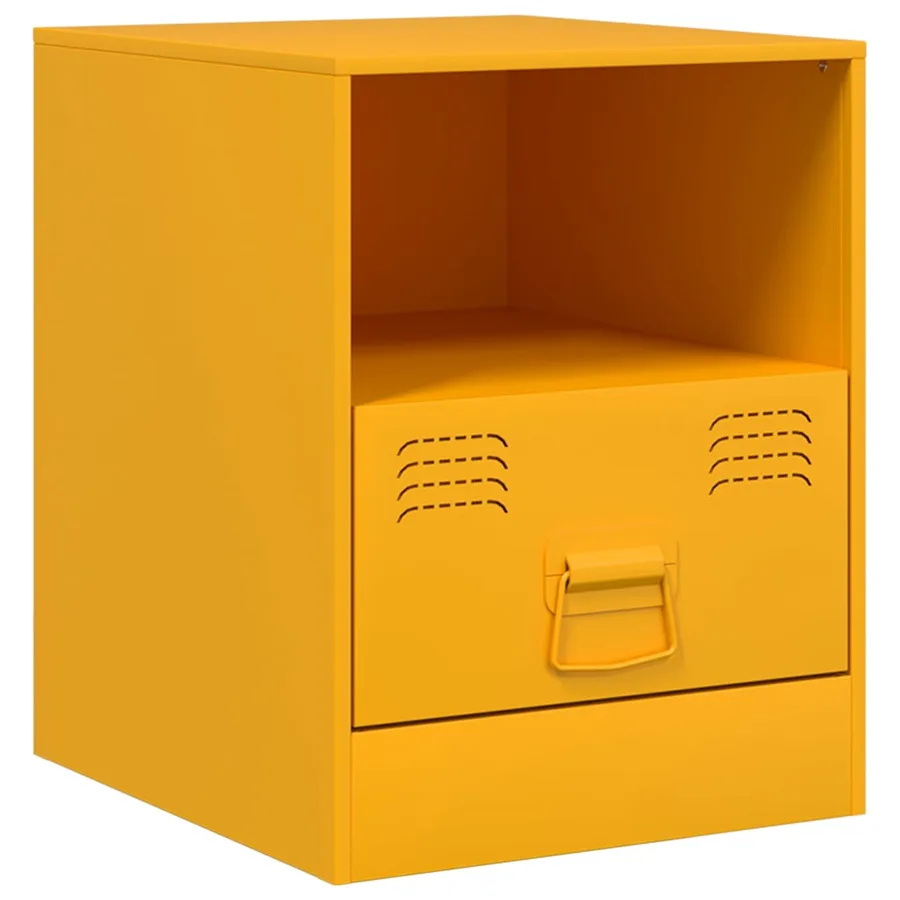 Tables de chevet 2 pcs jaune moutarde 34,5x39x44 cm acier - 6