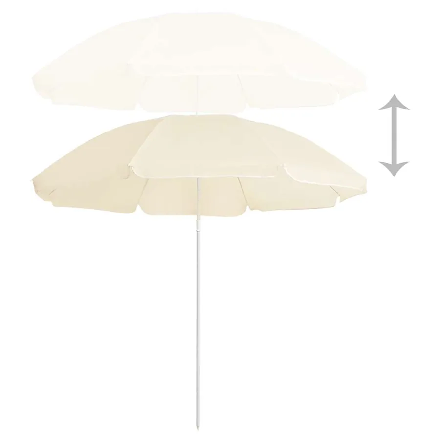 Parasol de jardin avec mât en acier sable 180 cm - 2