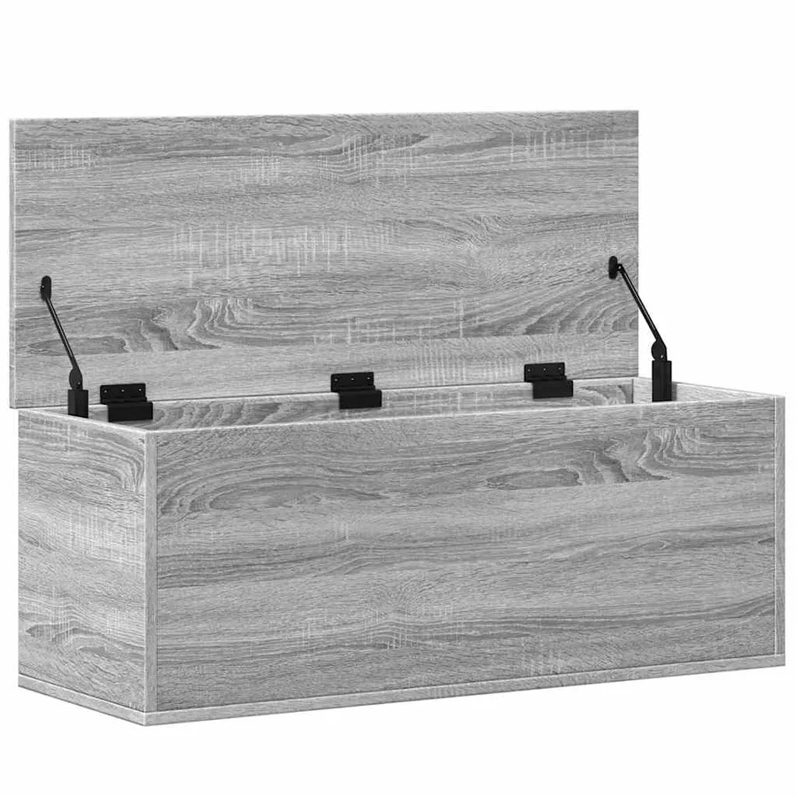 Boîte de rangement sonoma gris 90x35x35 cm bois d'ingénierie - 7