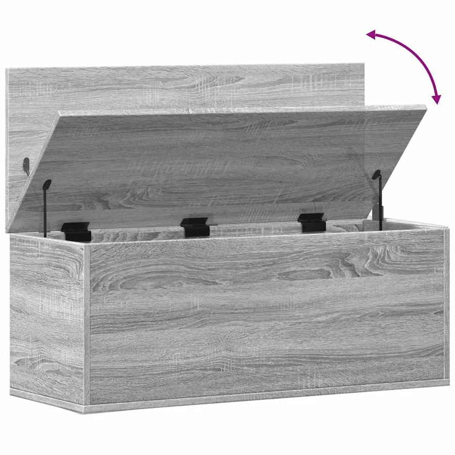 Boîte de rangement sonoma gris 90x35x35 cm bois d'ingénierie - 8