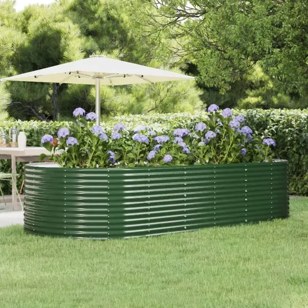 Lit surélevé de jardin Vert Acier galvanisé