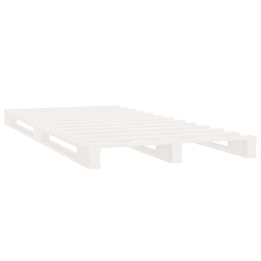 Cadre de lit sans matelas blanc 75x190 cm bois de pin massif - 6