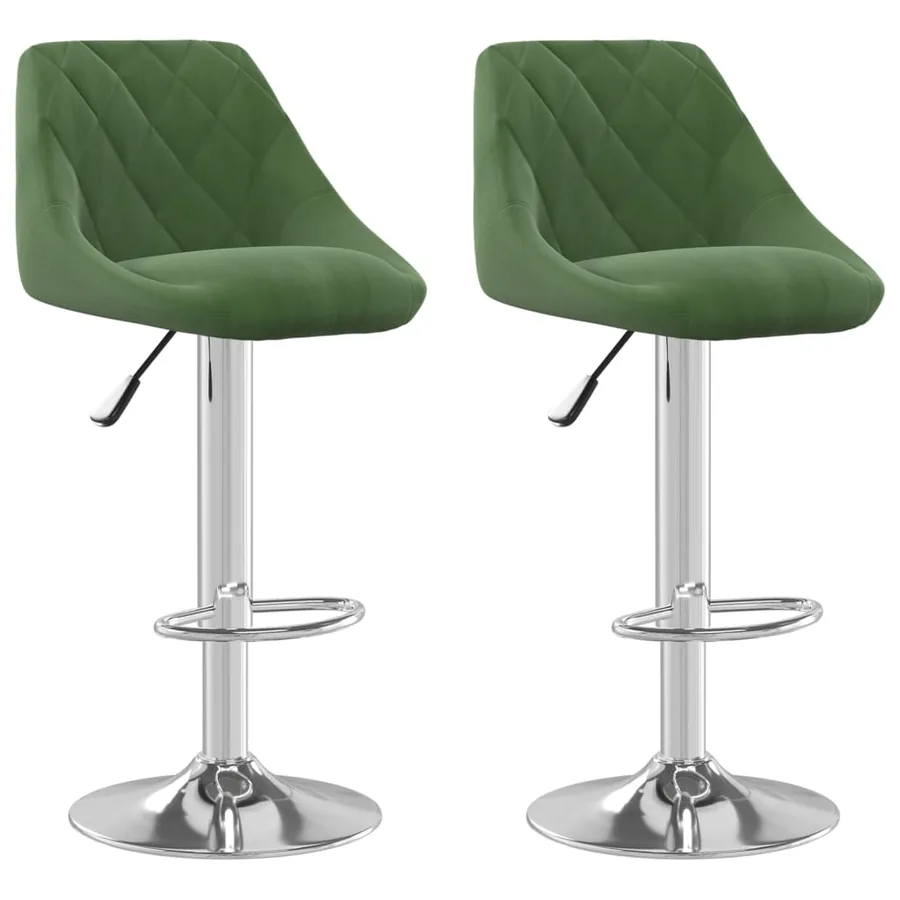 Tabourets de bar lot de 2 vert foncé velours - 2