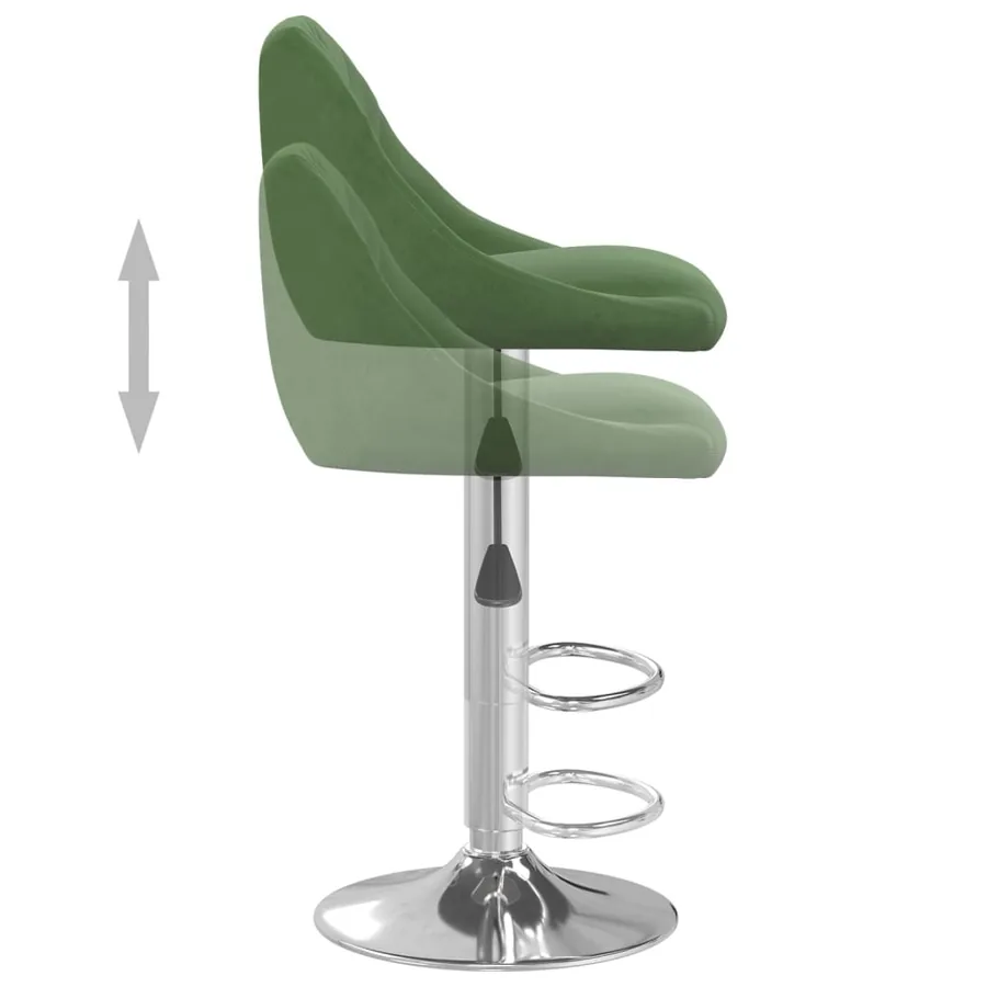 Tabourets de bar lot de 2 vert foncé velours - 7