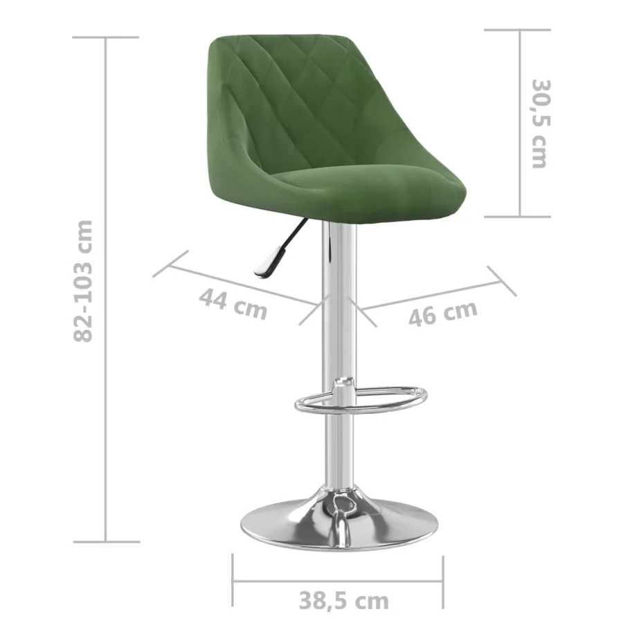 Tabourets de bar lot de 2 vert foncé velours - 9