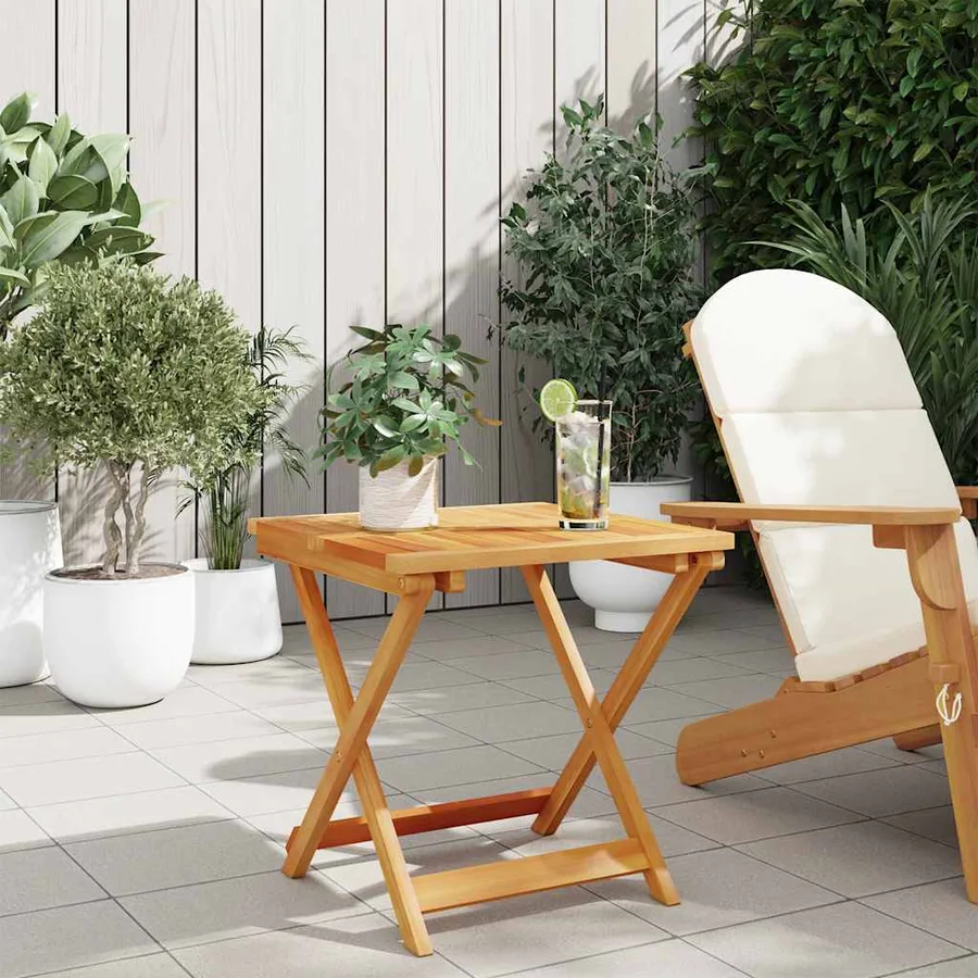 Table pliable de jardin 50x50x50 cm bois d'acacia solide - 3