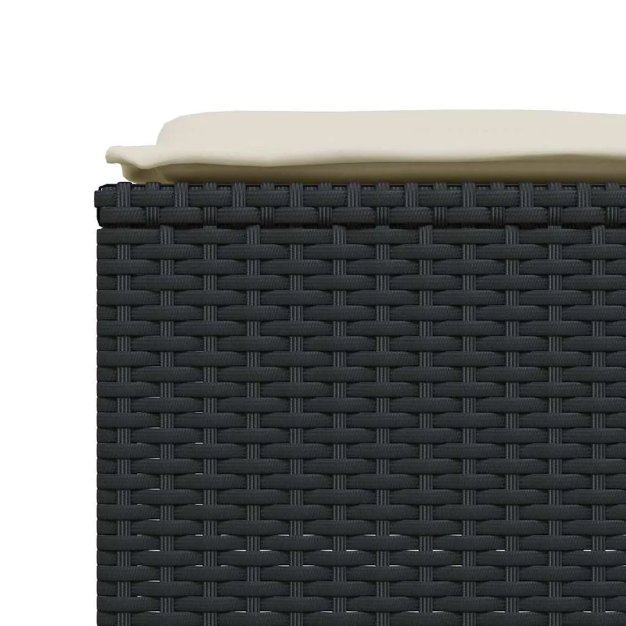 Tabourets de jardin avec coussins lot de 4 noir résine tressée - 6