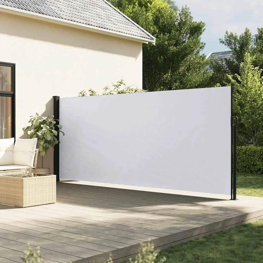 Auvent latéral rétractable blanc 180x600 cm