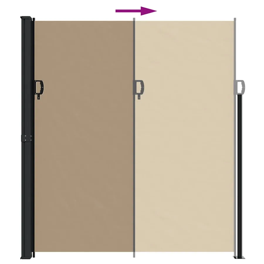 Auvent latéral rétractable taupe 220x500 cm - 5