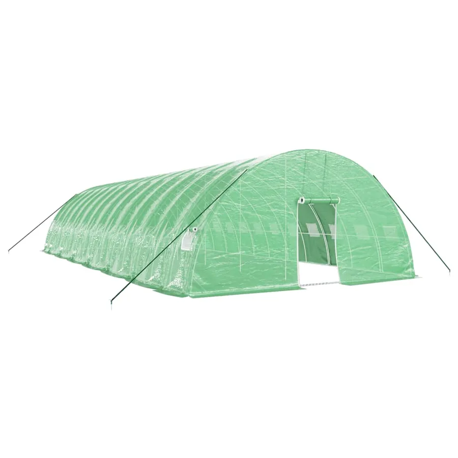 Serre avec cadre en acier vert 84 m² 14x6x2,85 m - 2