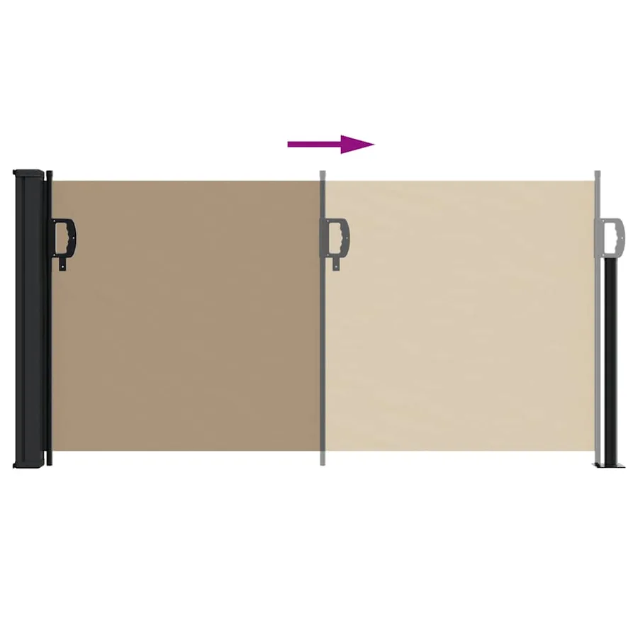 Auvent latéral rétractable taupe 100x500 cm - 5