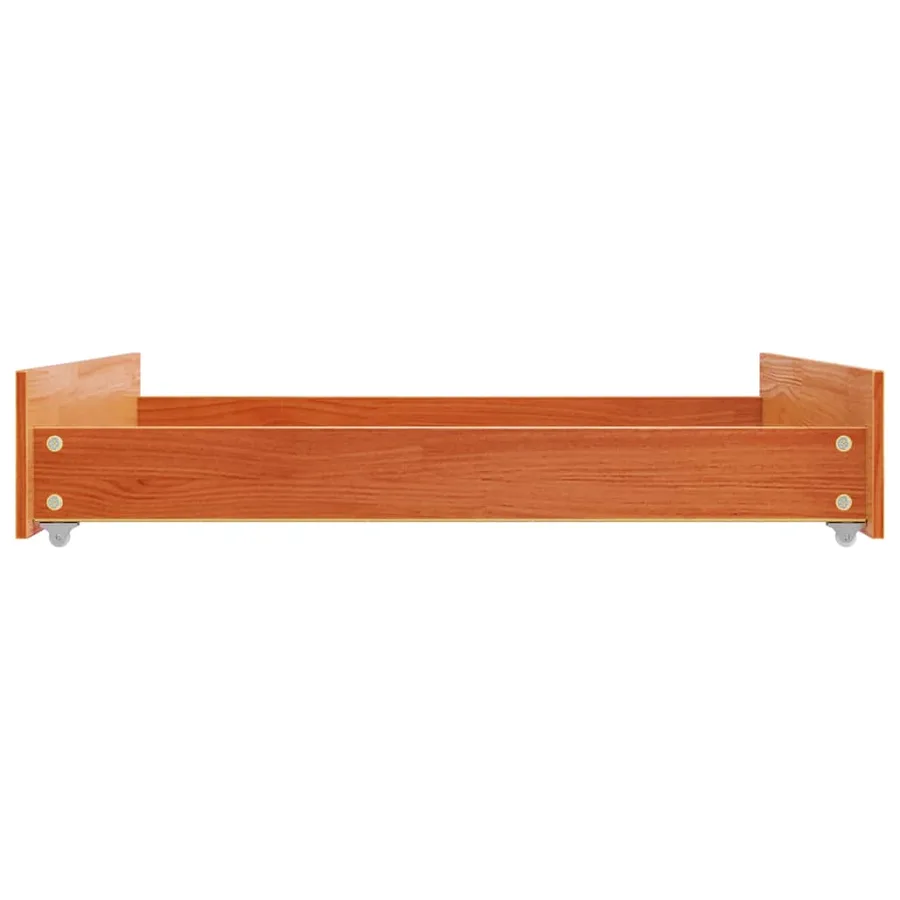 Tiroirs de lit 2 pcs cire marron bois de pin massif - 6