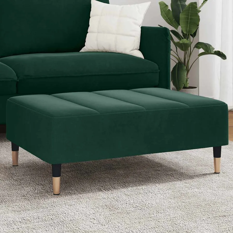 Repose-pied vert foncé 77x55x31 cm velours