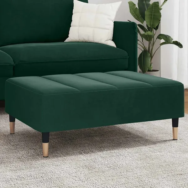 Repose-pied vert foncé 77x55x31 cm velours