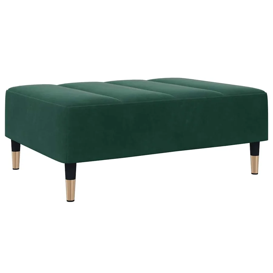 Repose-pied vert foncé 77x55x31 cm velours - 2
