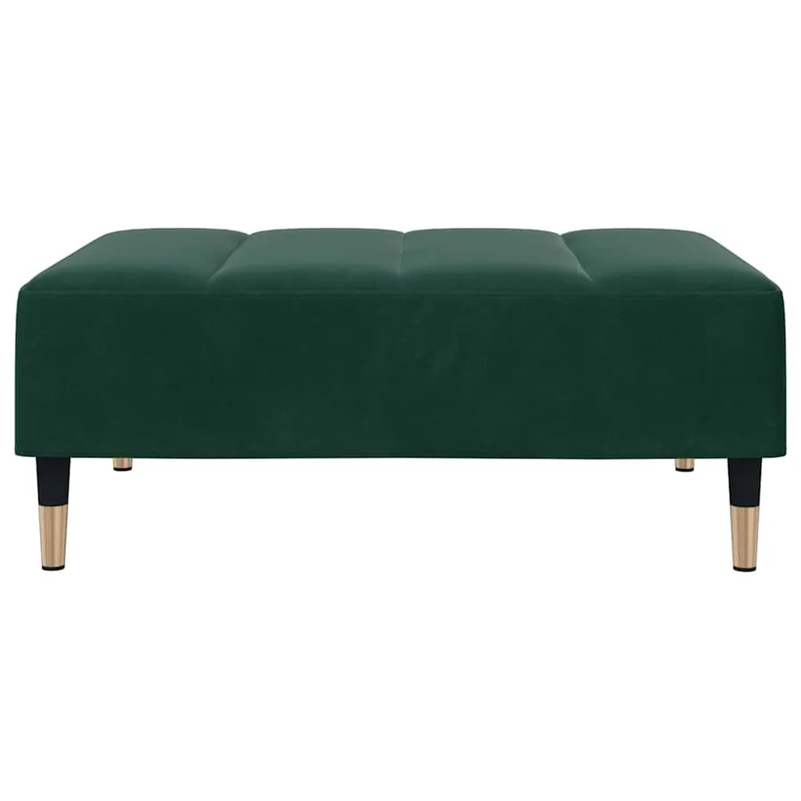 Repose-pied vert foncé 77x55x31 cm velours - 4