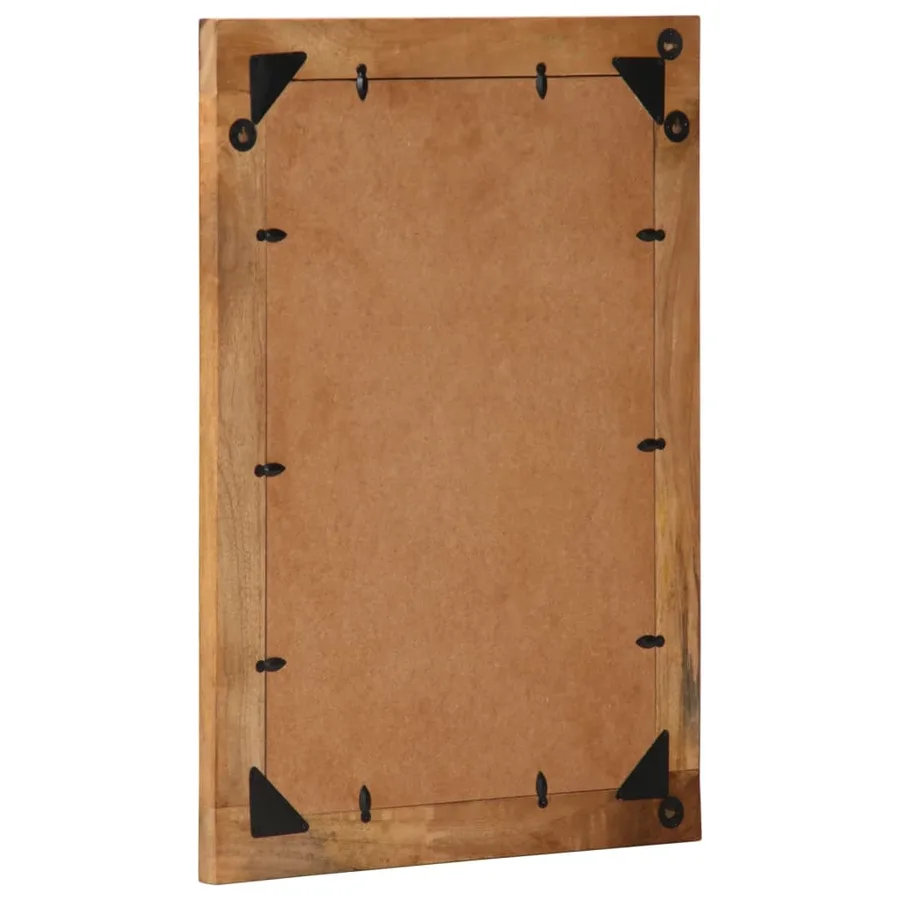 Miroir de bain 50x70x2,5 cm bois de manguier massif et verre - 3