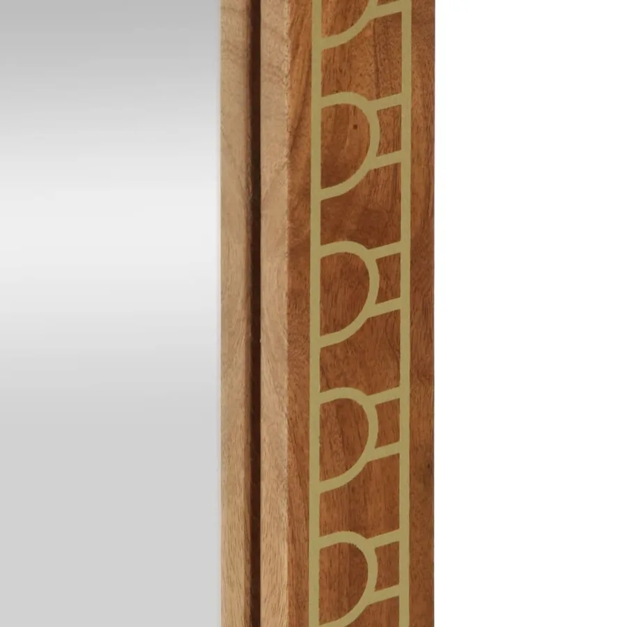 Miroir de bain 50x70x2,5 cm bois de manguier massif et verre - 7