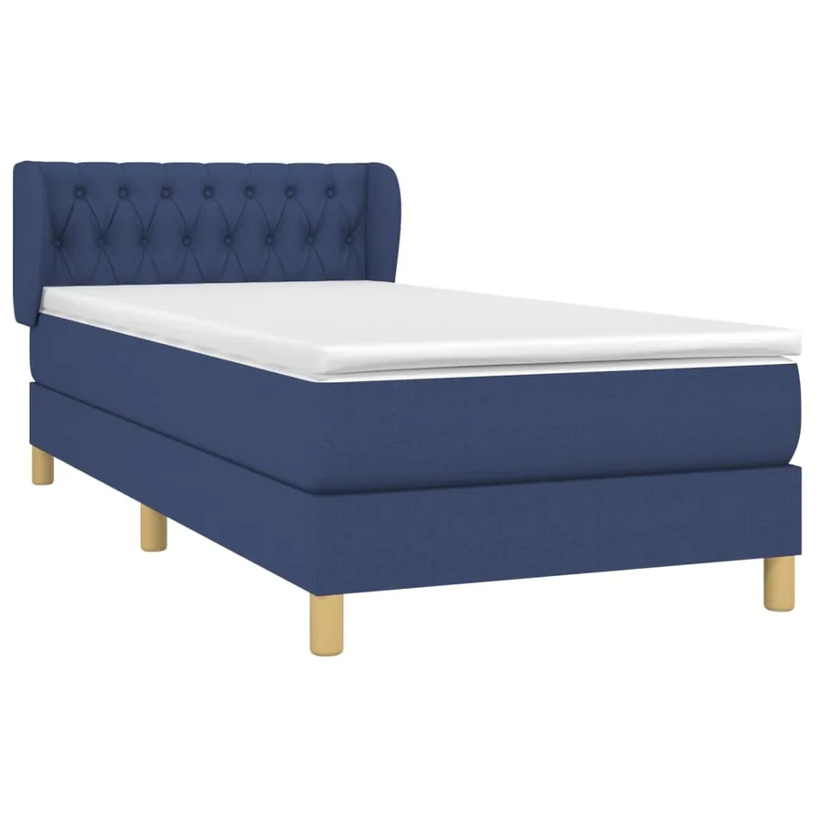 Sommier à lattes de lit avec matelas Bleu 100x200 cm Tissu - 3