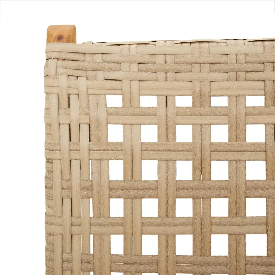Chaises de jardin lot de 2 beige bois massif d'acacia et rotin - 9