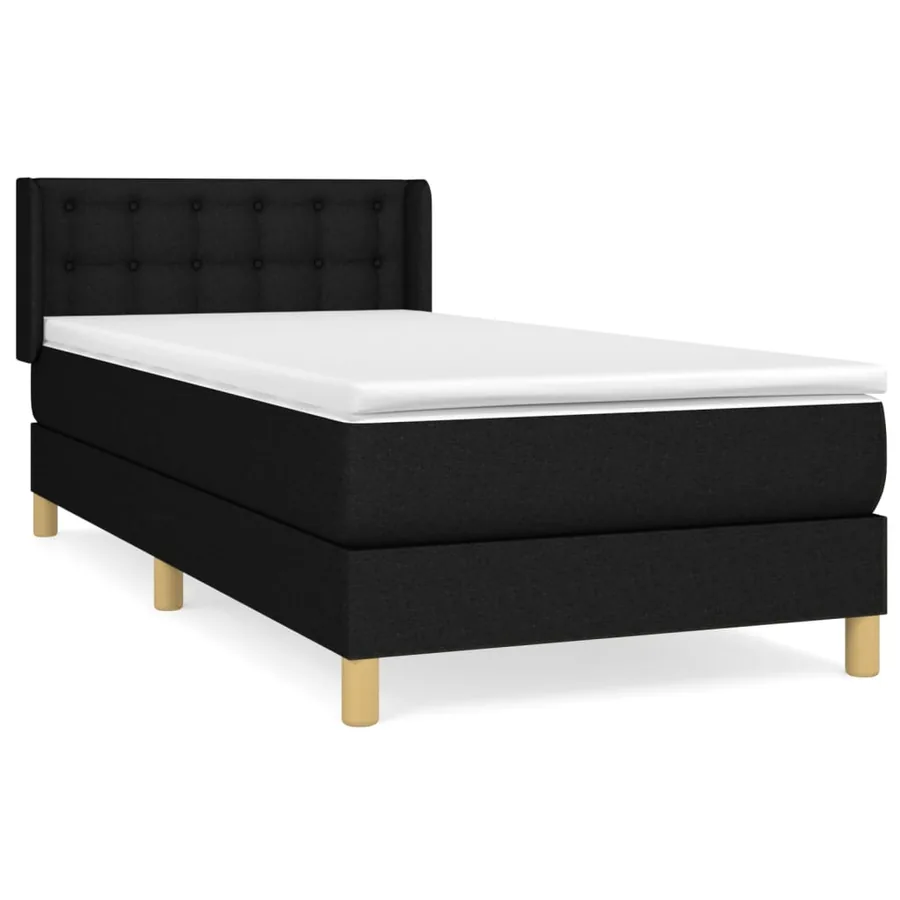 Sommier à lattes de lit et matelas Noir 80x200 cm Tissu - 2