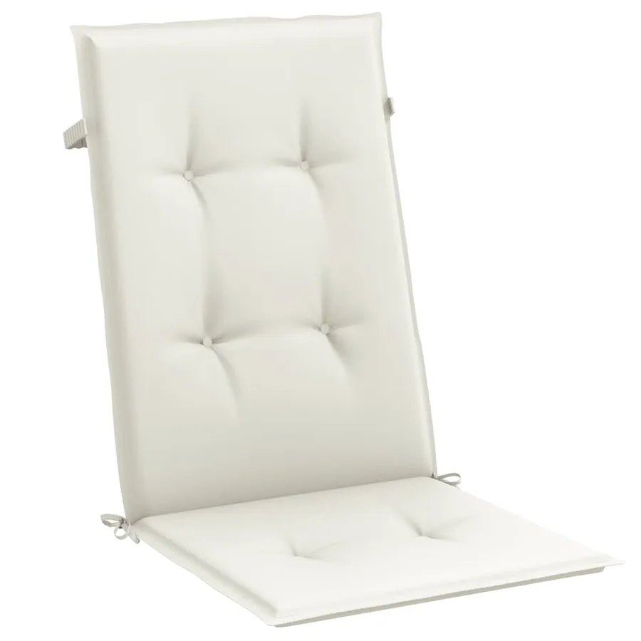 Coussins de chaise à dossier haut lot de 4 crème mélangé tissu - 5