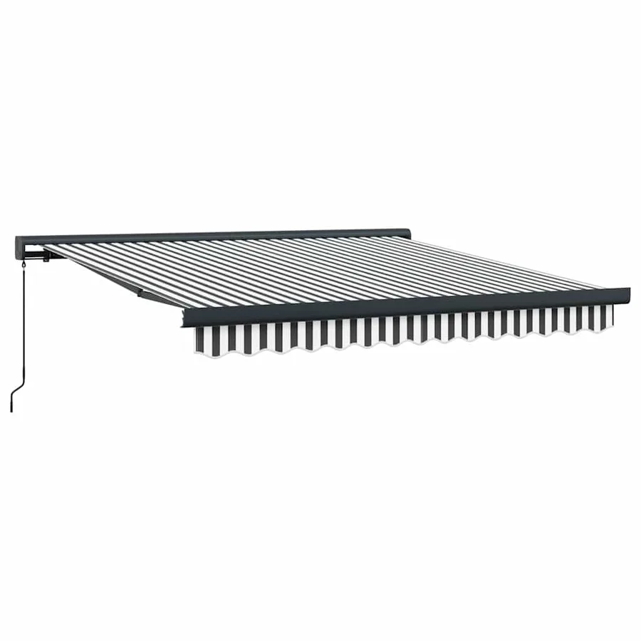 Auvent rétractable anthracite/blanc 3x2,5 m tissu et aluminium - 2