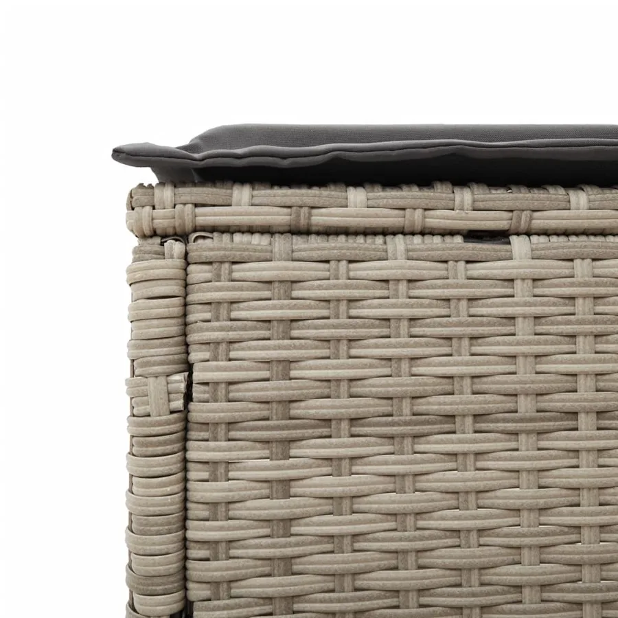 Chaises longues avec coussins lot de 2 gris résine tressée - 9