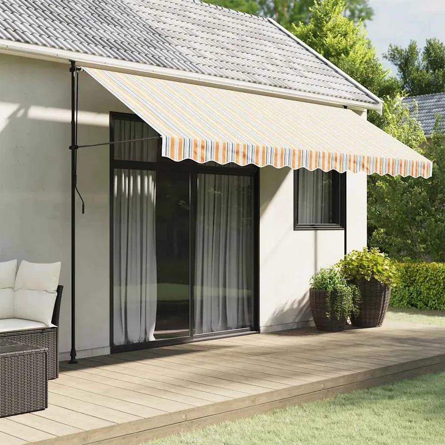 Tissu de remplacement de cantonnière d’auvent multicolore 4 m
