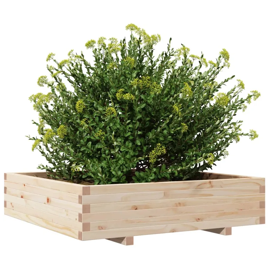 Jardinière 100x100x26,5 cm bois de pin massif - 4