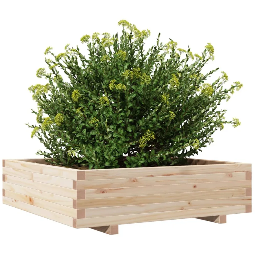 Jardinière 90x90x26,5 cm bois de pin massif - 4
