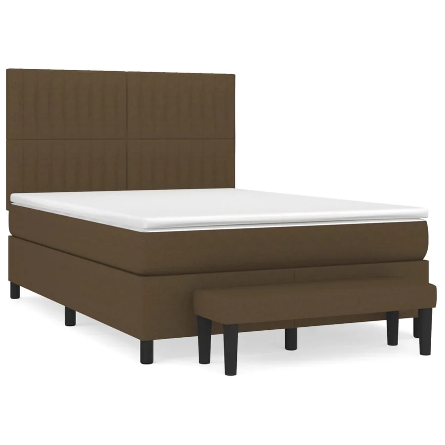 Sommier à lattes de lit avec matelas Marron foncé 140x190 cm - 2