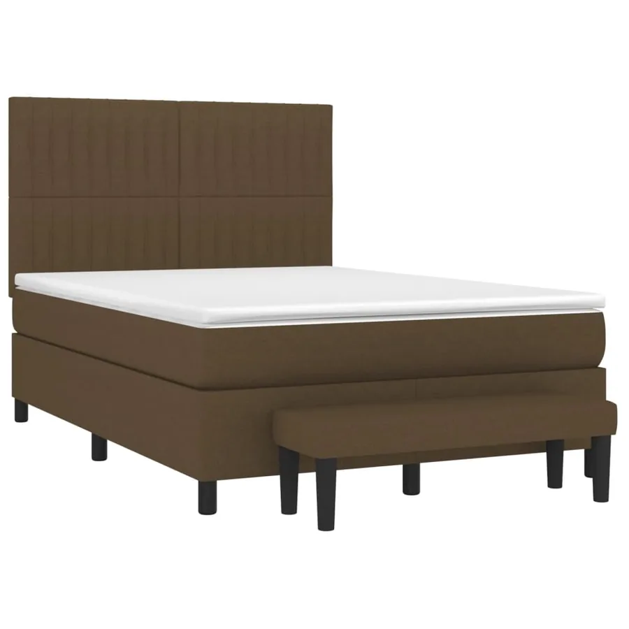 Sommier à lattes de lit avec matelas Marron foncé 140x190 cm - 3