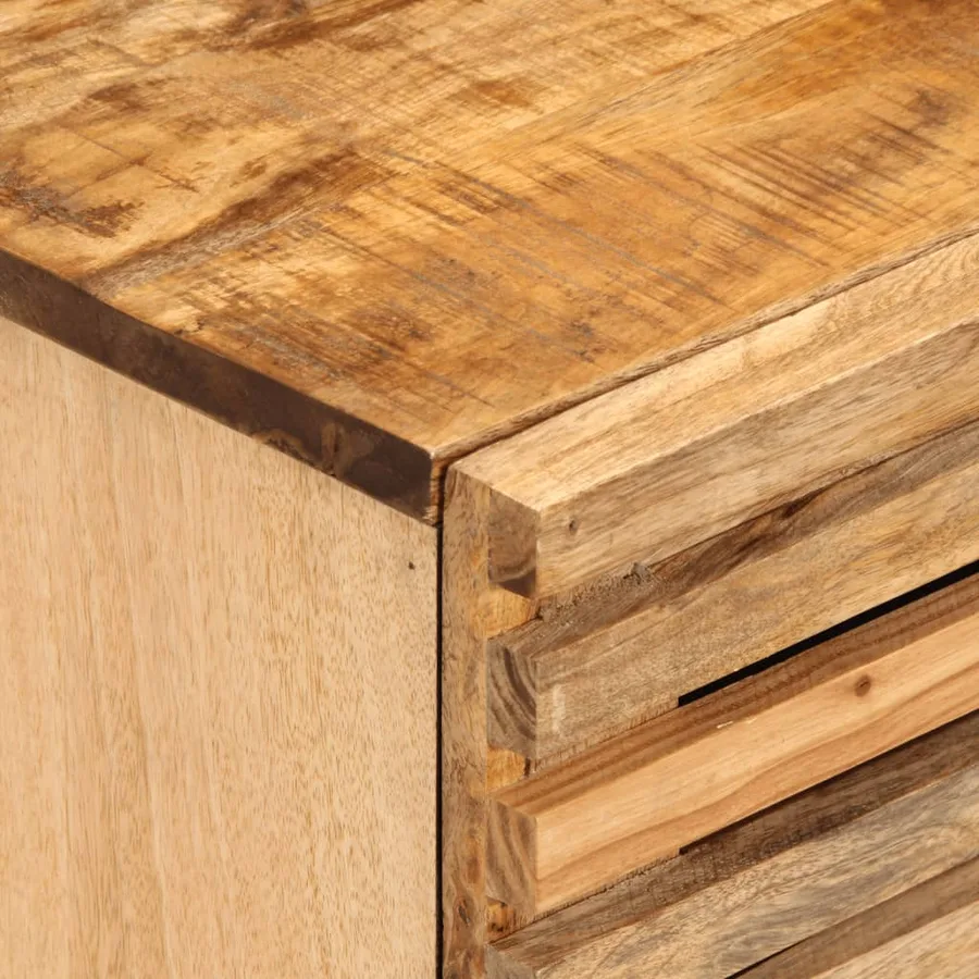 Tables de chevet 2 pcs 40x34x46 cm bois massif de manguier brut - 7
