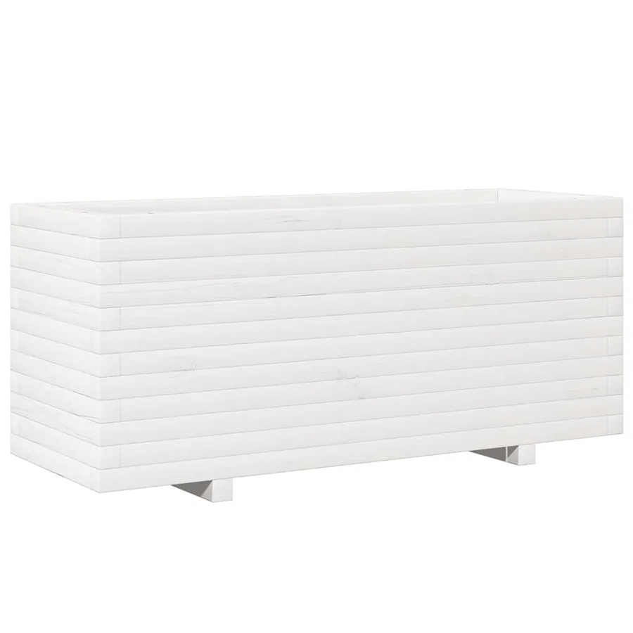 Jardinière blanc 110x40x49,5 cm bois de pin massif - 2