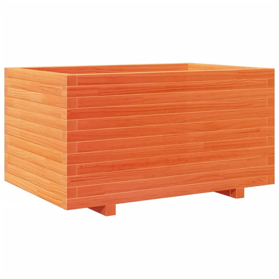 Jardinière cire marron 90x60x49,5 cm bois de pin massif - 7