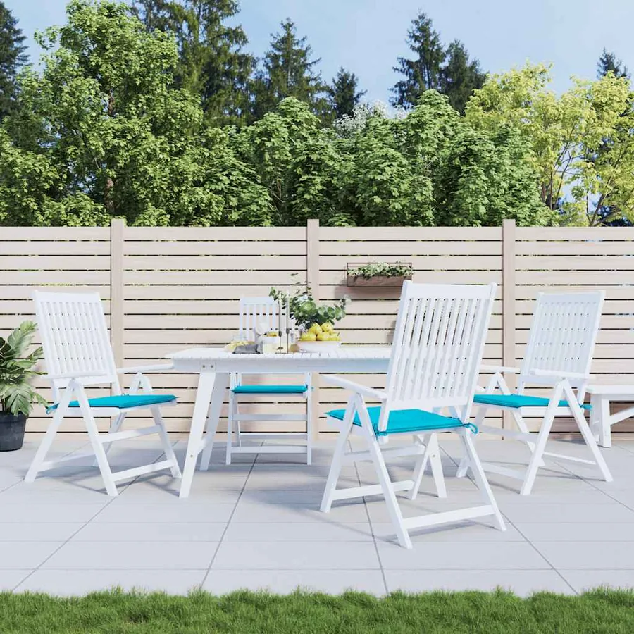Coussins de chaise de jardin lot de 4 turquoise 50x50x4cm tissu