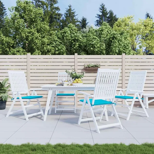 Coussins de chaise de jardin lot de 4 turquoise 50x50x4cm tissu