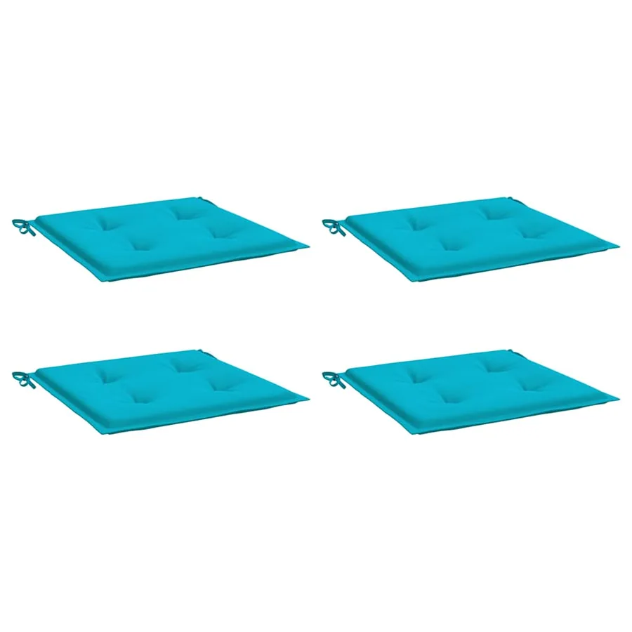 Coussins de chaise de jardin lot de 4 turquoise 50x50x4cm tissu - 3
