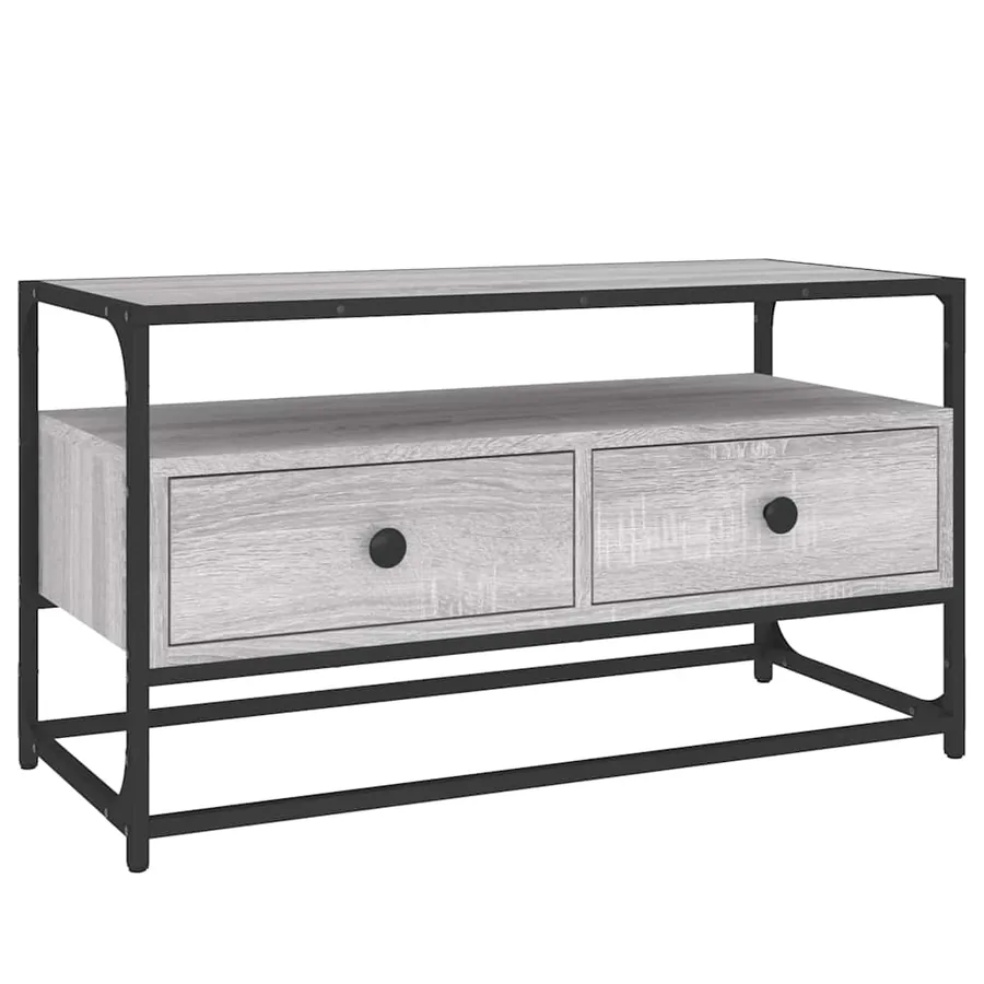 Meuble TV sonoma gris 80x35x45 cm bois d'ingénierie - 2